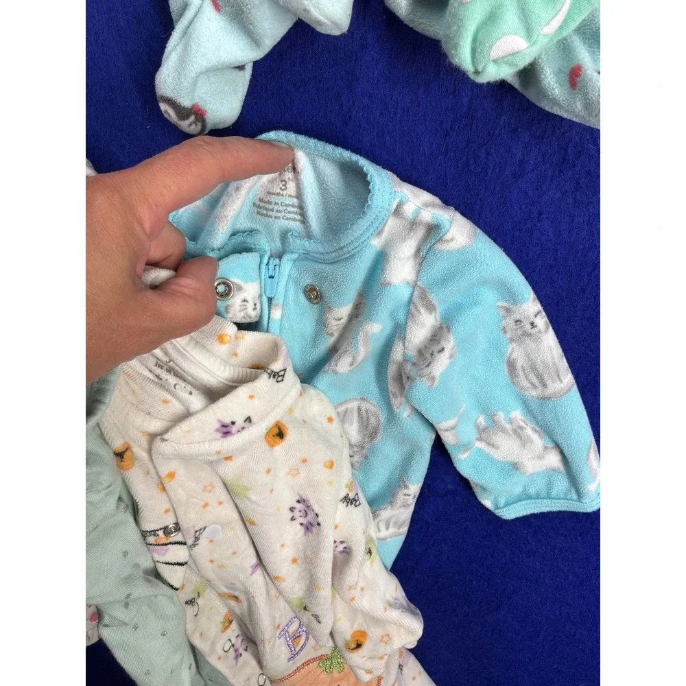 Cottagecore Baby Girl Carter's Gerber Pajamas Lot 0-3M Multicolor